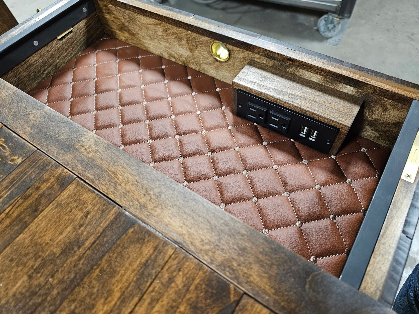 Hidden Compartment Nightstand - Walnut Finish