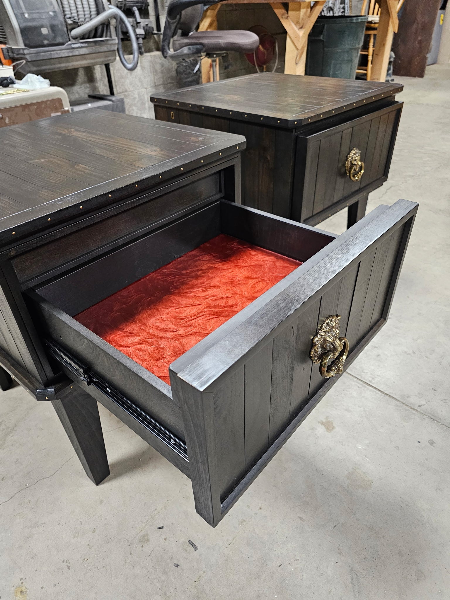 Hidden Compartment Nightstand - Ebony Finish