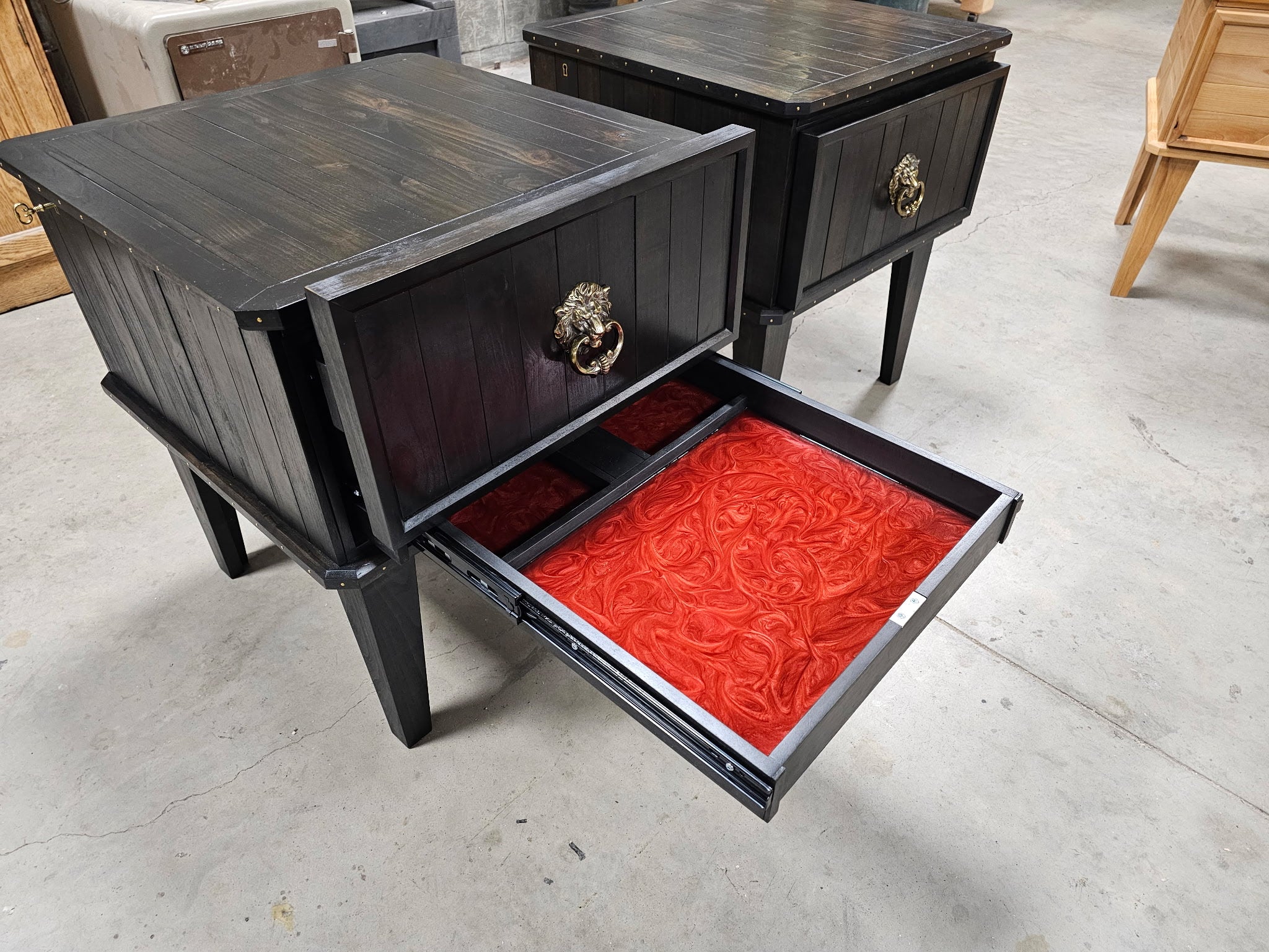 Hidden Compartment Nightstand - Ebony Finish