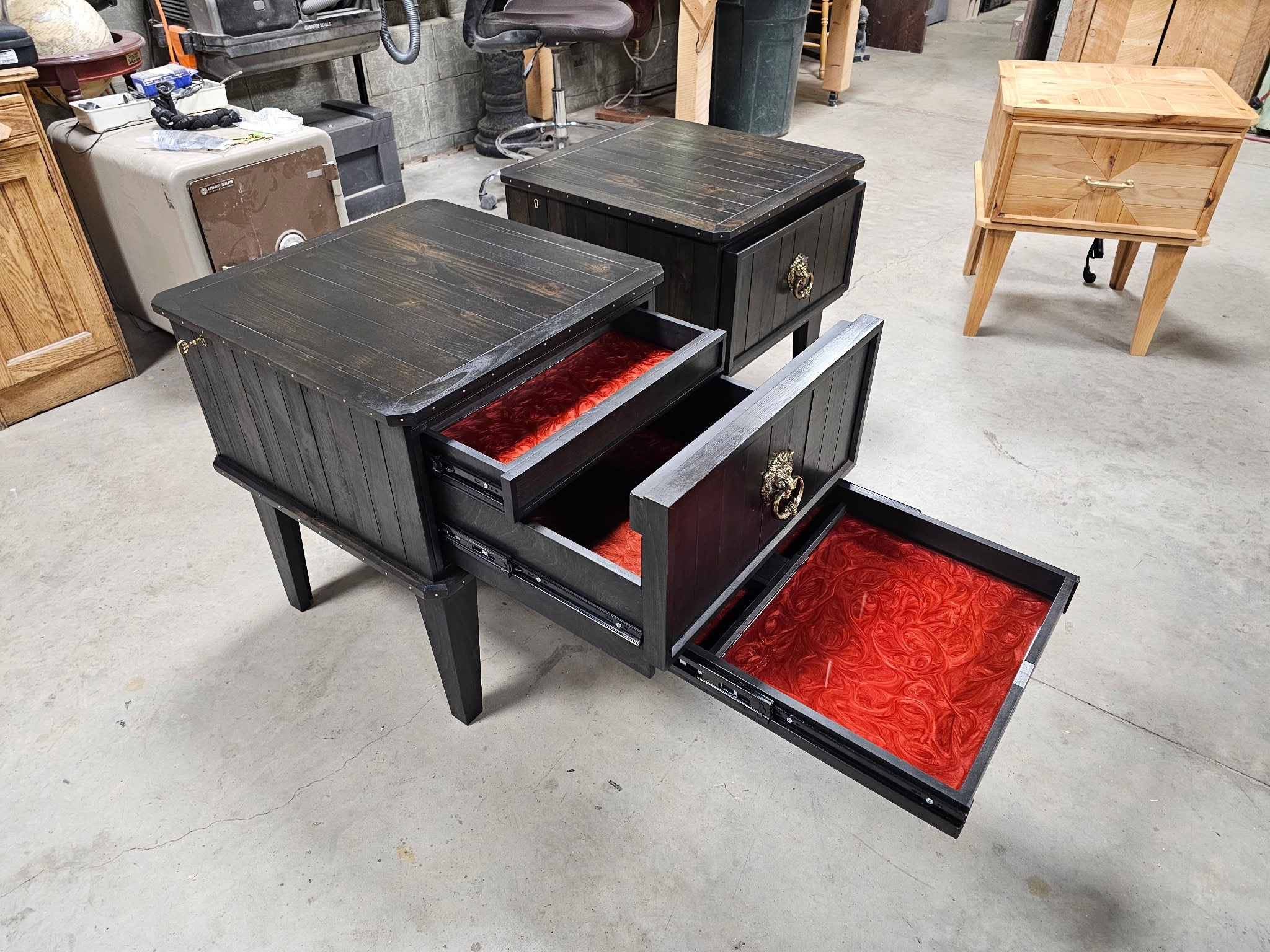Hidden Compartment Nightstand - Ebony Finish