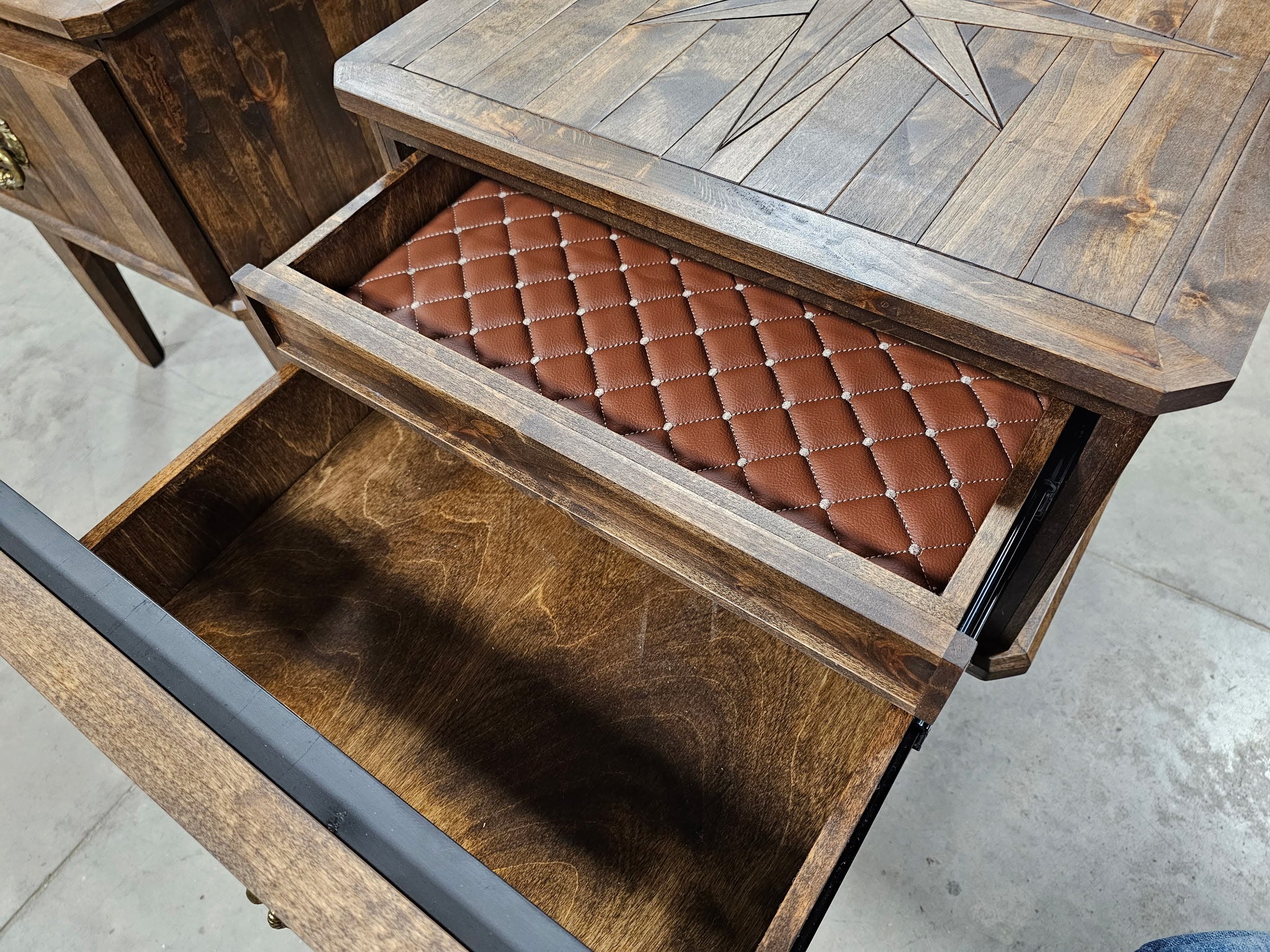 Hidden Compartment Nightstand - Walnut Finish
