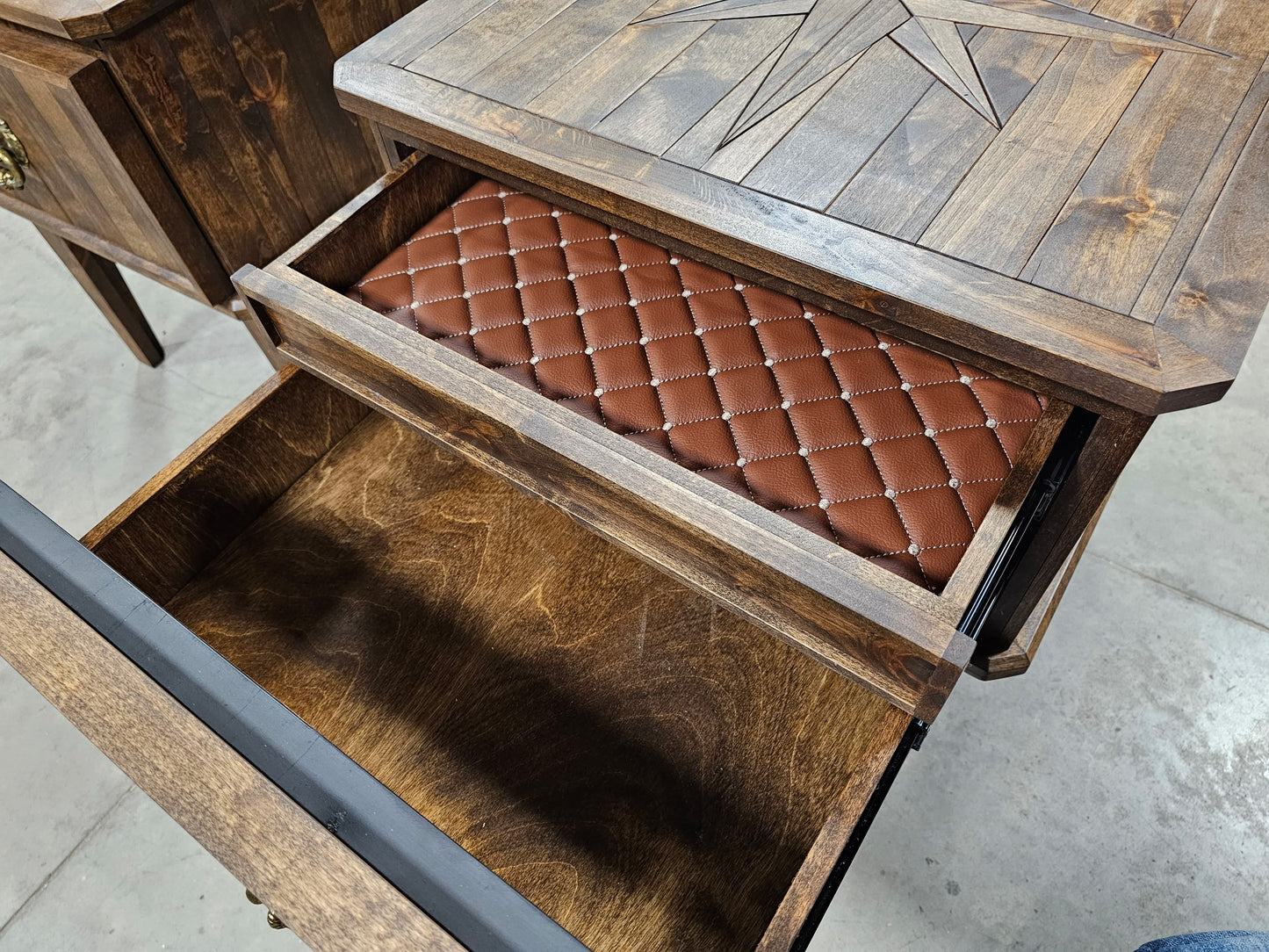 Hidden Compartment Nightstand - Walnut Finish