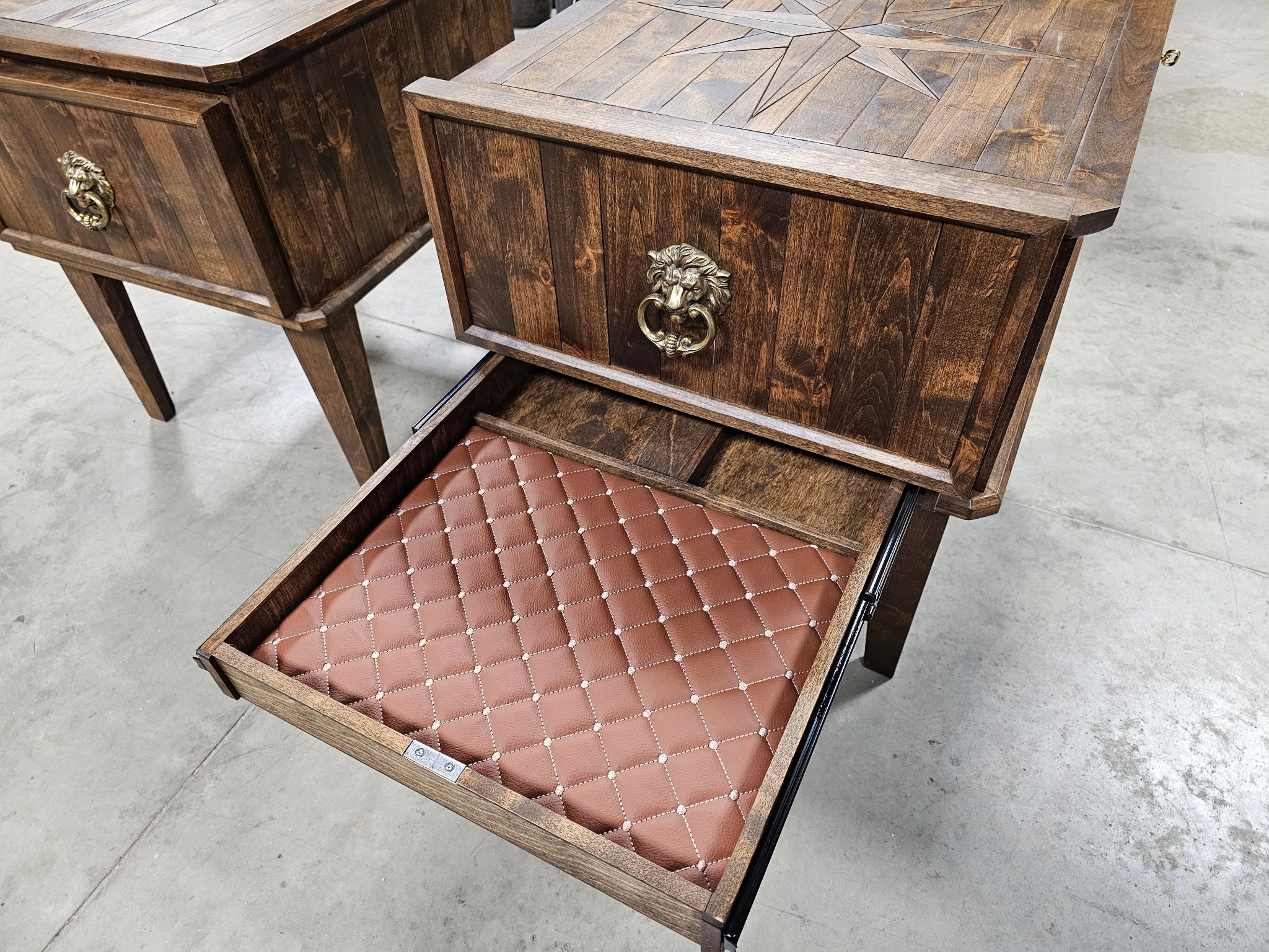 Hidden Compartment Nightstand - Walnut Finish