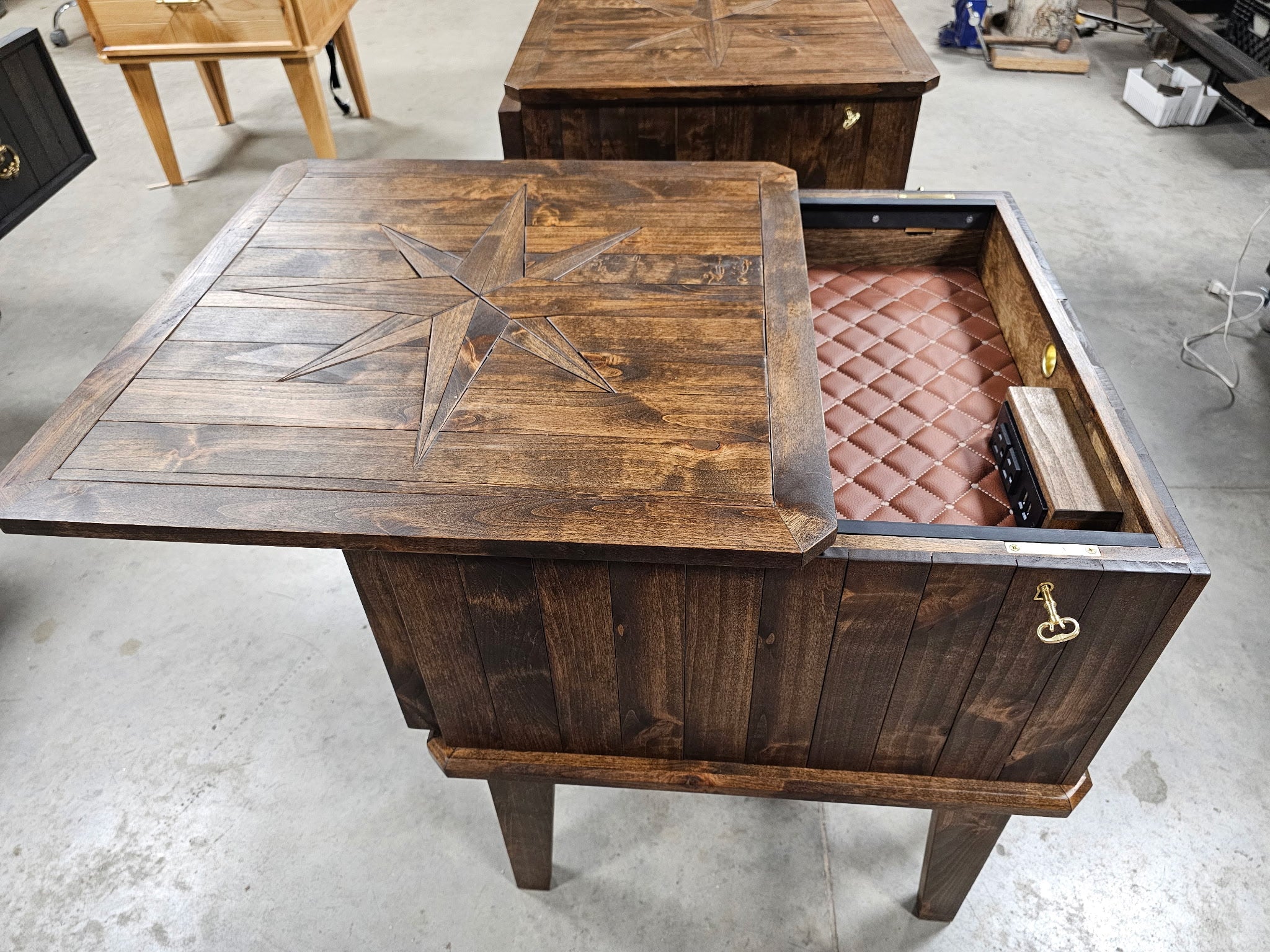 Hidden Compartment Nightstand - Walnut Finish