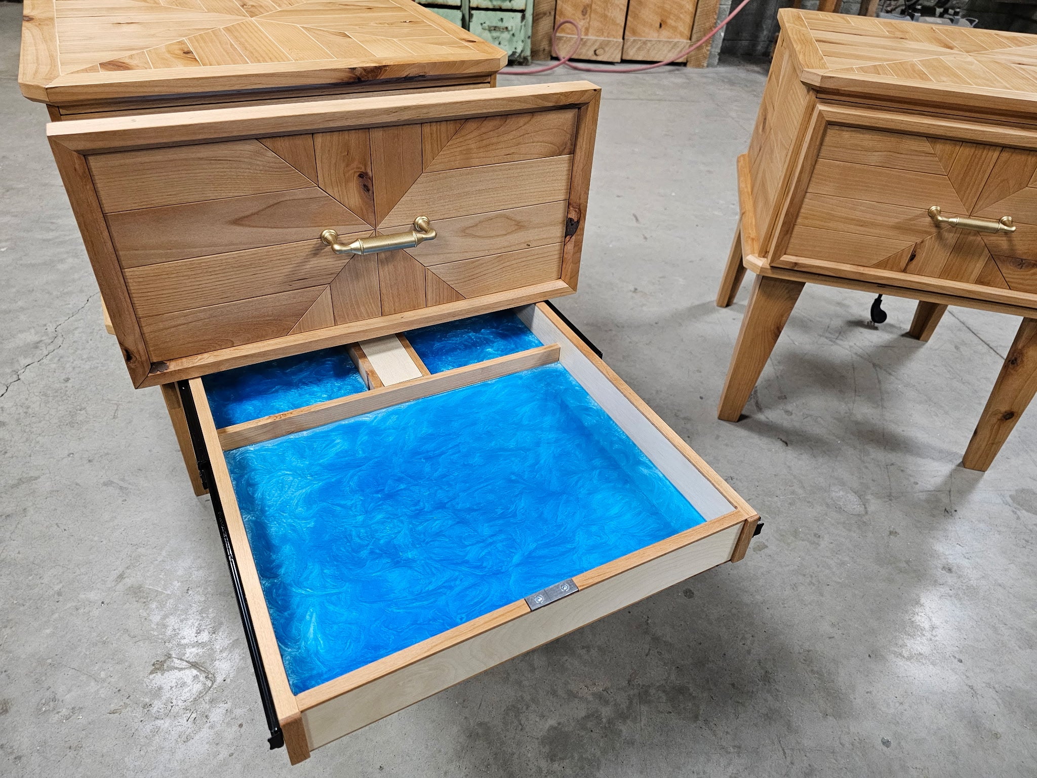 Hidden Compartment Nightstand - Natural Finish