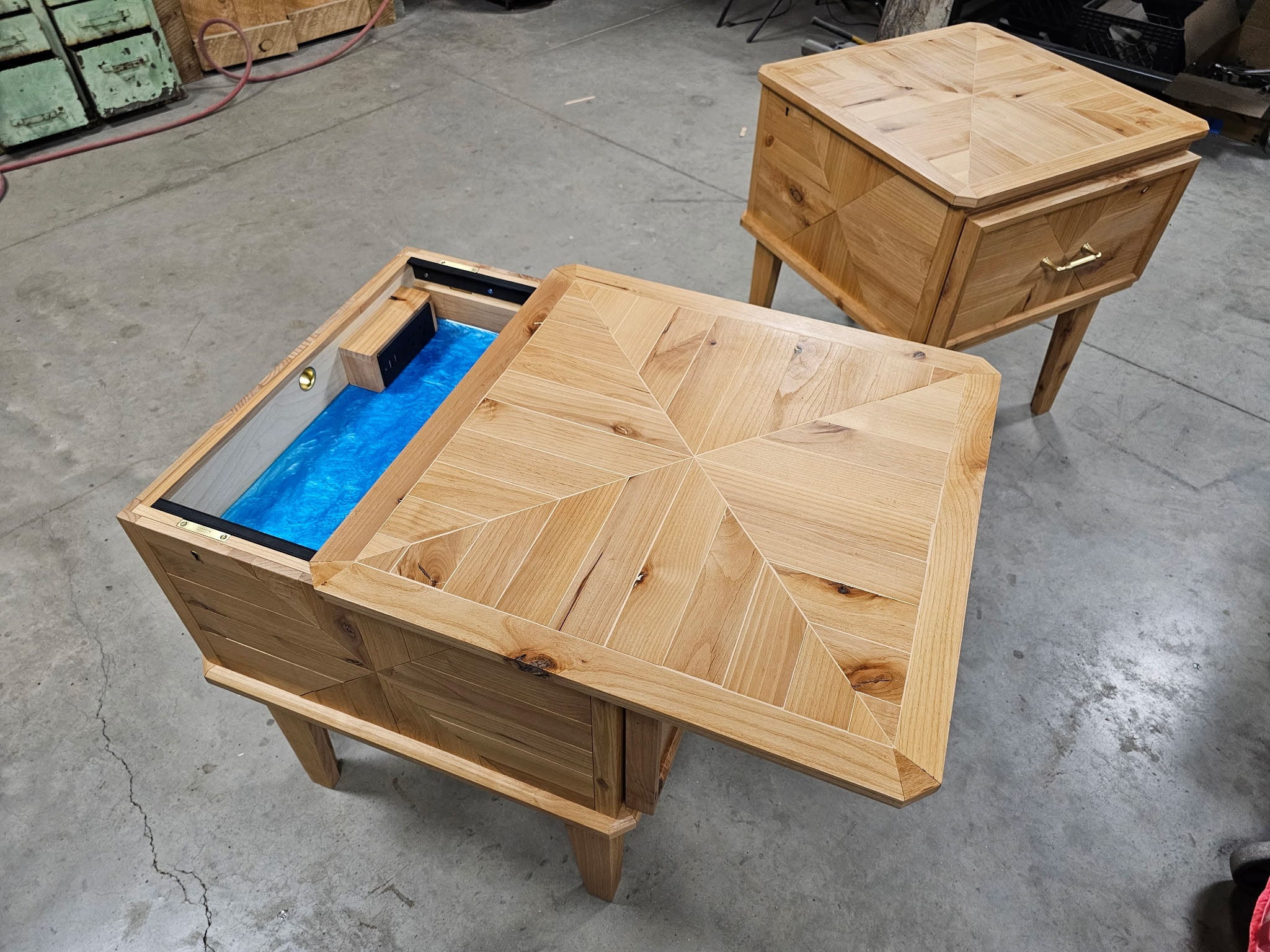 Hidden Compartment Nightstand - Natural Finish