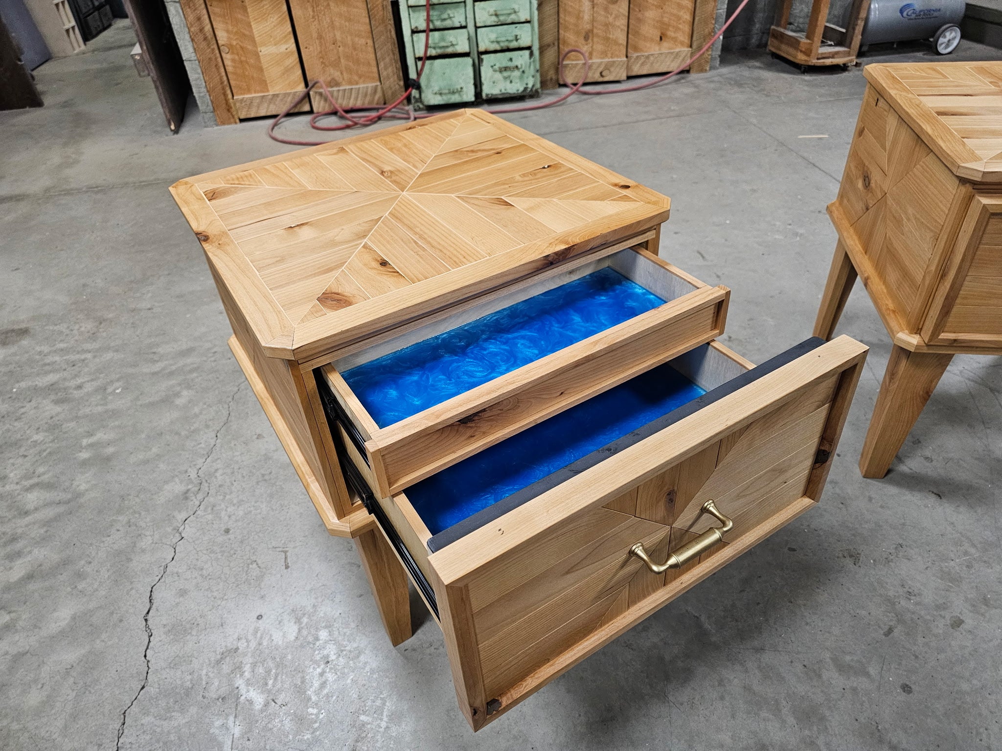 Hidden Compartment Nightstand - Natural Finish