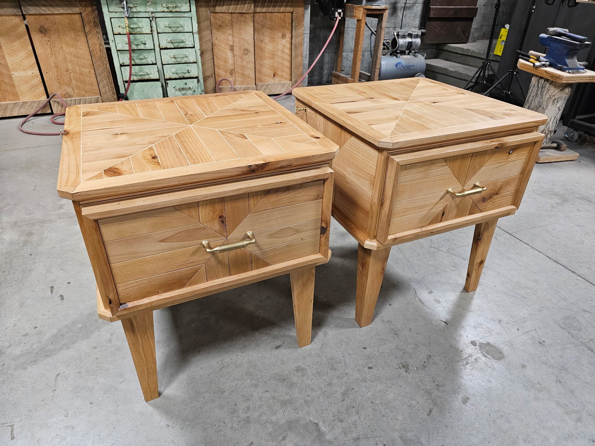 Hidden Compartment Nightstand - Natural Finish