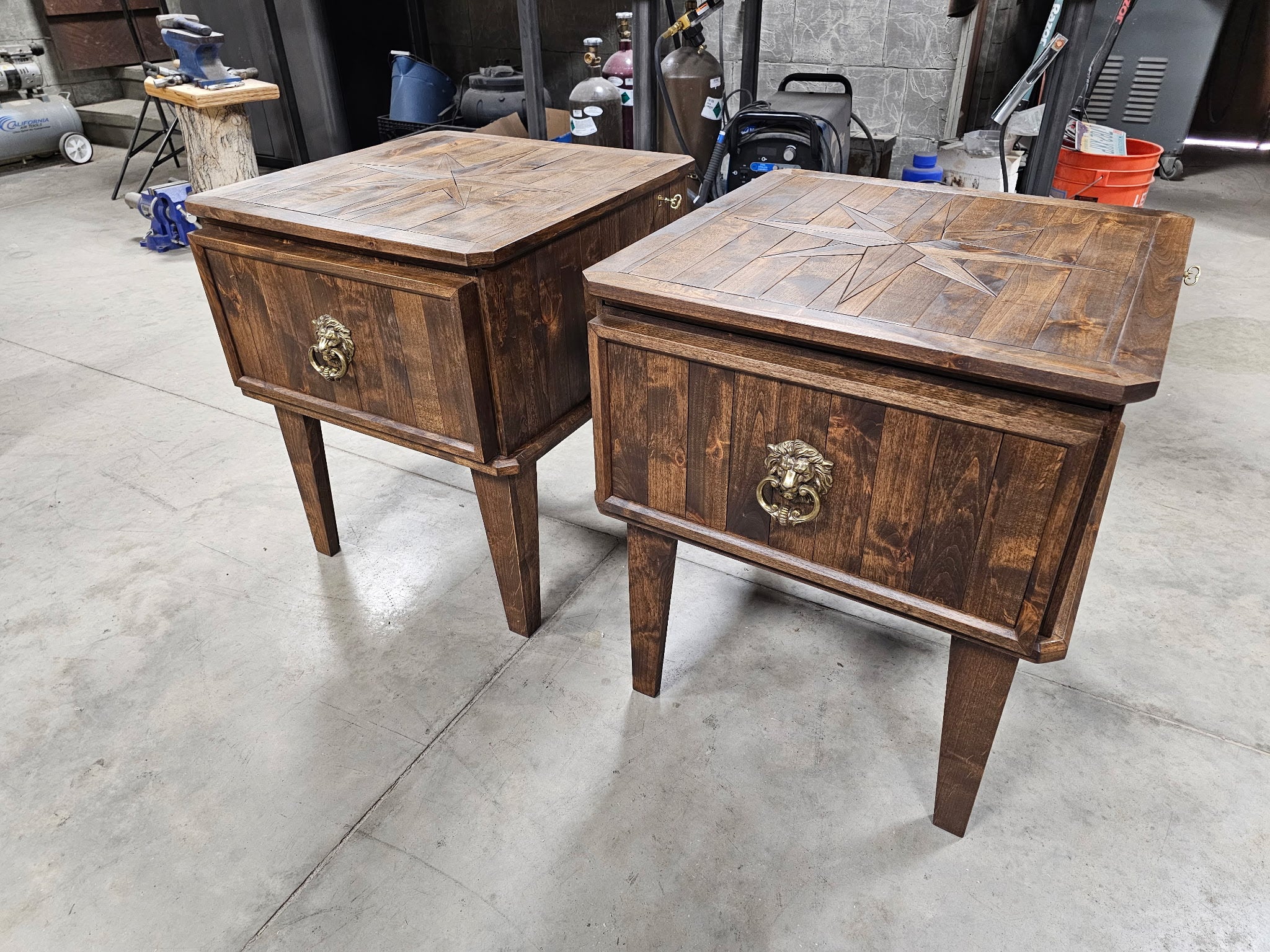 Hidden Compartment Nightstand - Walnut Finish