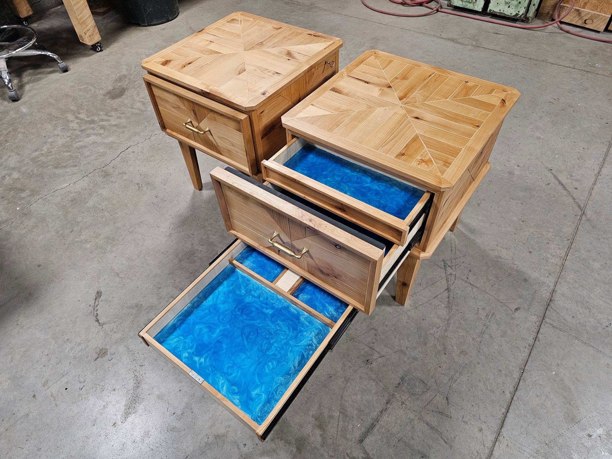 Hidden Compartment Nightstand - Natural Finish